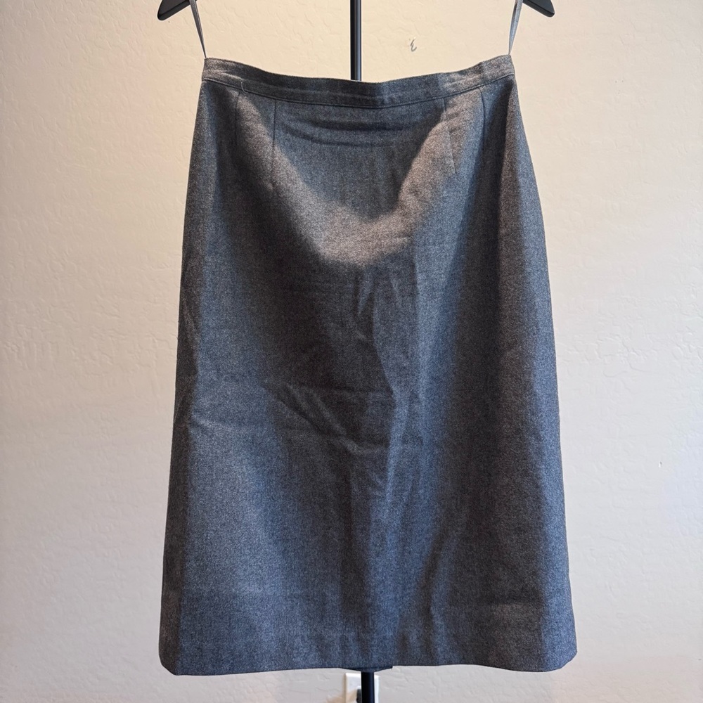 Vintage‎ Gray A-Line Wool Women's Skirt, Size 14
